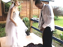Amazing butt pumping wedding with kinky shemale having her way with a chap